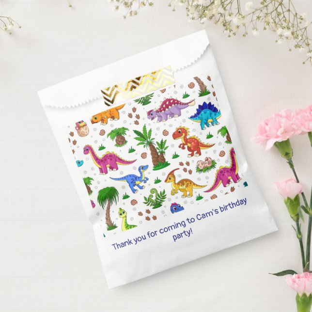 Sachets En Papier Baby shower de fête d'anniversaire de Dinosaur (Scellé)