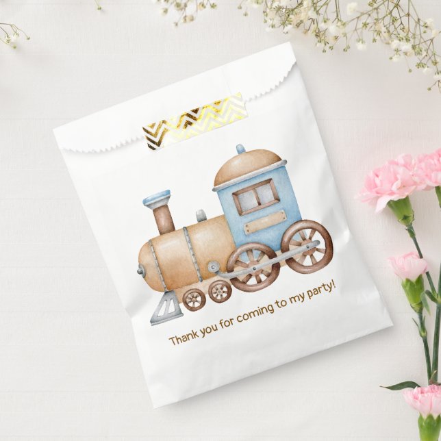 Sachets En Papier Baby shower de fête d'anniversaire du train (Scellé)