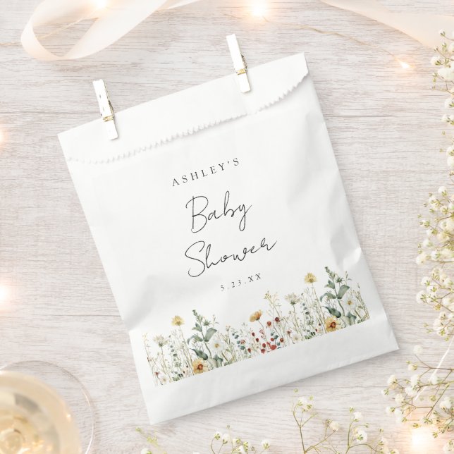 Sachets En Papier Baby shower de Fleur sauvage d'été (Coupé)