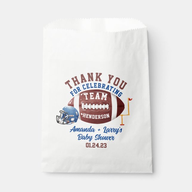 Sachets En Papier Baby shower de football (Devant)