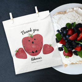 Sachets En Papier Baby shower de fraise sucrée