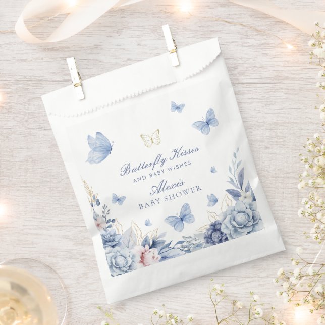 Sachets En Papier Baby shower de garçon Baisers papillon (Coupé)