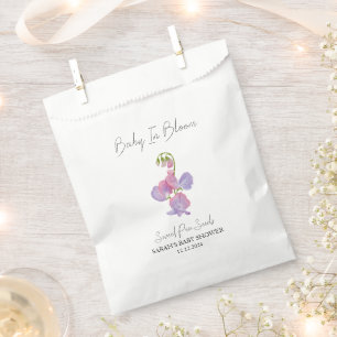 Sachets En Papier Baby shower de graines de pois doux en fleurs
