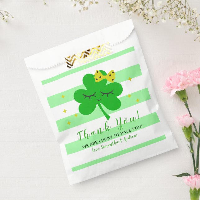 Sachets En Papier Baby shower de la Saint Patrick Merci (Scellé)