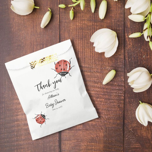 Sachets En Papier Baby shower de Ladybugs (Créateur téléchargé)
