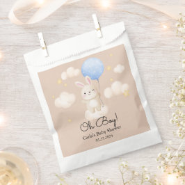 Sachets En Papier Baby shower de lapin mignon bleu garçon