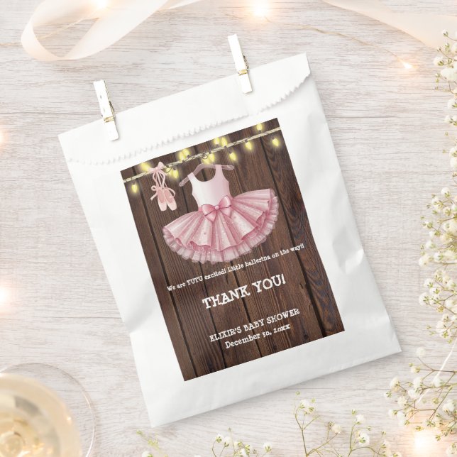 Sachets En Papier Baby shower de Parties scintillant Rustique Little (Coupé)