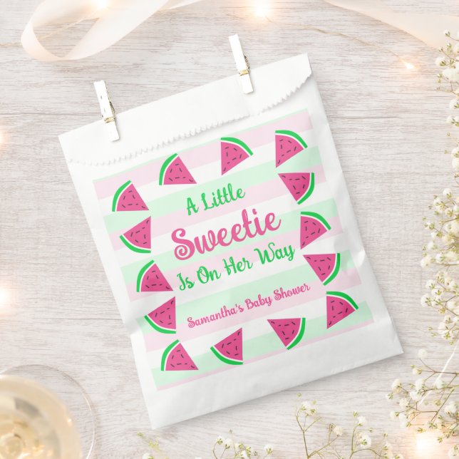 Sachets En Papier Baby shower de pastèque doux (Coupé)