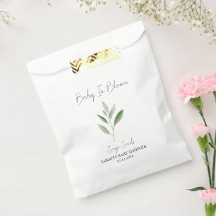 Sachets En Papier Baby shower de semences de bébé en fleur l sage