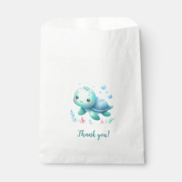 Sachets En Papier Baby shower de tortues d'eau