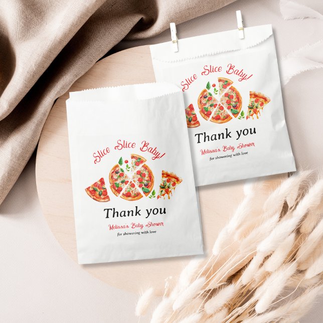 Sachets En Papier Baby shower de tranche de pizza italienne moderne (Créateur téléchargé)