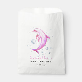 Sachets En Papier Baby shower des dauphins océaniques aquarelles