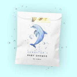 Sachets En Papier Baby shower des dauphins océaniques aquarelles