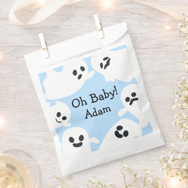 Sachets En Papier Baby shower d'Halloween du fantôme bleu (Coupé)