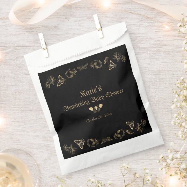 Sachets En Papier Baby shower d'Halloween gothique victorien sombre (Coupé)