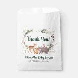 Sachets En Papier Baby shower d'hiver des animaux des bois