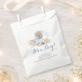 Sachets En Papier Baby shower d'ours bleu Boho Favoriser le sac en p