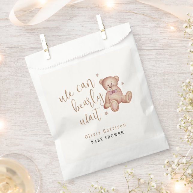 Sachets En Papier Baby shower d'ours en peluche simple (Coupé)