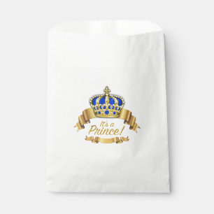 Sachets En Papier Baby Shower du Petit Prince en Bleu Royal et Or