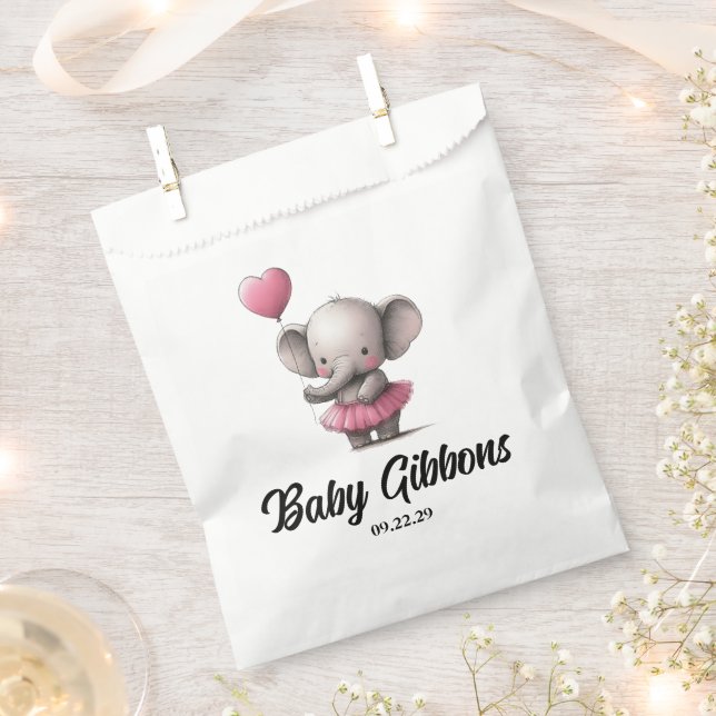 Sachets En Papier Baby shower éléphant (Coupé)