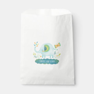 Sachets En Papier Baby shower Eléphant garçon bleu mignon