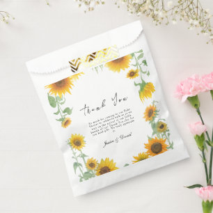 Sachets En Papier Baby shower ensoleillé de tournesol jaune élégant