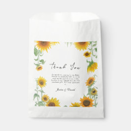 Sachets En Papier Baby shower ensoleillé de tournesol jaune élégant