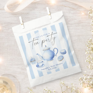 Sachets En Papier Baby Shower Fête à Thé Bleue