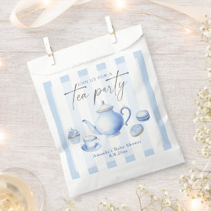 Sachets En Papier Baby Shower Fête à Thé Bleue