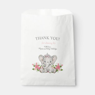 Sachets En Papier Baby Shower Fille Éléphant en Voiture