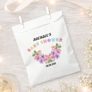 Sachets En Papier Baby Shower Fille Fleurs Rose Tendre