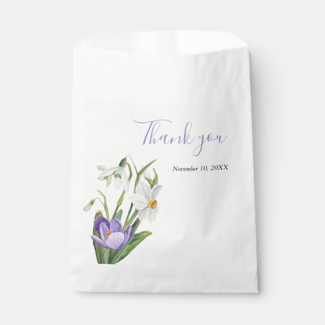 Sachets En Papier Baby shower fleur sauvage (Devant)