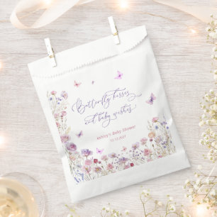 Sachets En Papier Baby shower fleur sauvage Baisers à papillon