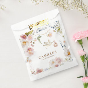 Sachets En Papier Baby shower fleur sauvage Spring Girl
