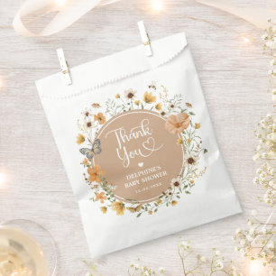 Sachets En Papier Baby Shower Fleurs Sauvages Automnales Rustiques N