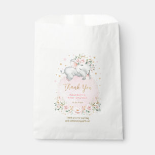 Sachets En Papier Baby shower floral bleu rose féminin