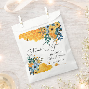 Sachets En Papier Baby shower Floral d'abeille au miel doux moderne