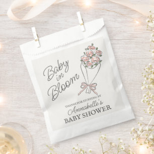 Sachets En Papier Baby shower Floral Fleur Rose
