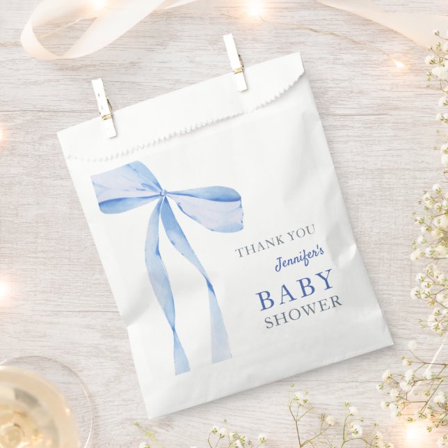 Sachets En Papier Baby shower Garçon bleu (Coupé)