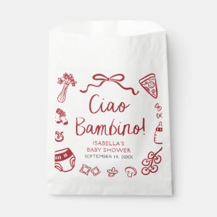 Sachets En Papier Baby shower Italien Pizza Ciao Bambino