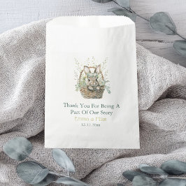 Sachets En Papier Baby shower lapin et Eucalyptus