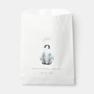 Sachets En Papier Baby Shower Manchot Hiver
