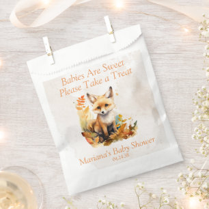 Sachets En Papier Baby shower mite de Fox Woodland