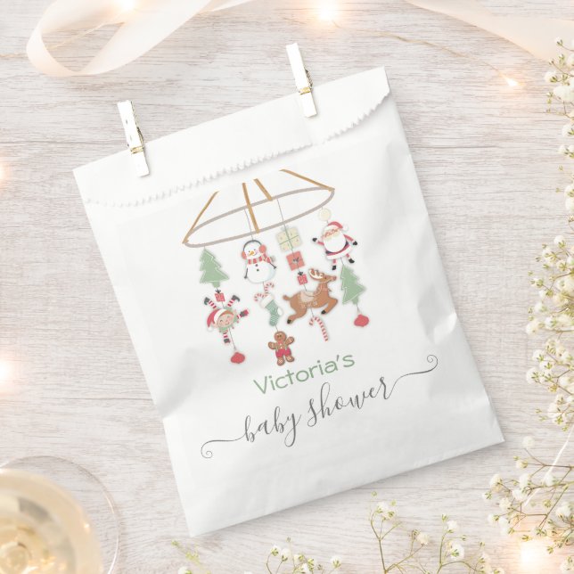 Sachets En Papier Baby shower mobile de Noël (Coupé)