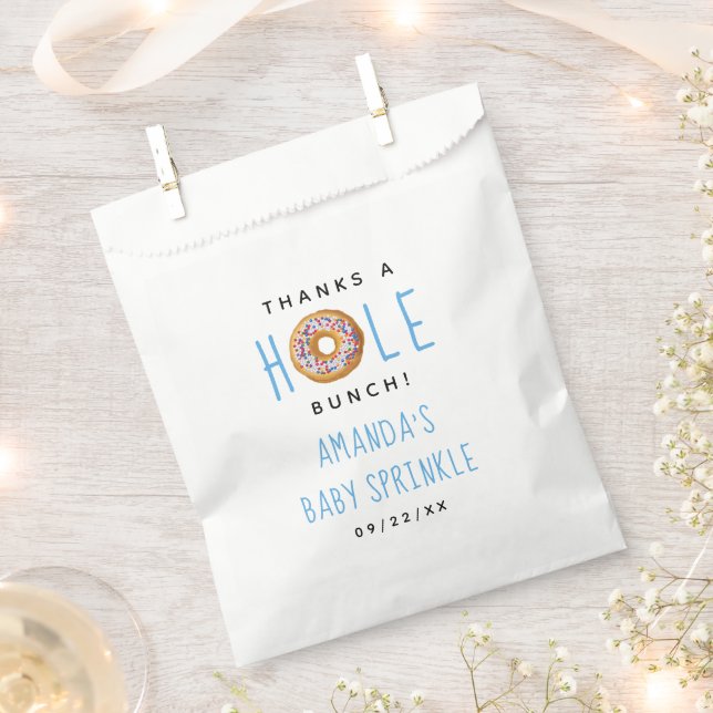 Sachets En Papier Baby shower moderne Donut Boys Saupoudrer Merci (Coupé)