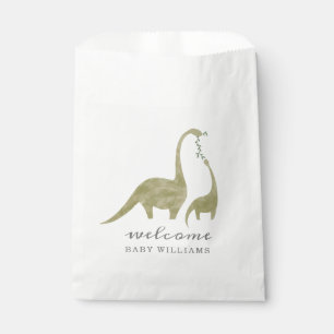 Sachets En Papier Baby shower neutre maman et bébé dinosaure