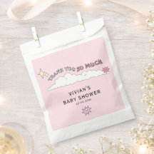 Baby shower nuageux rose Doodle amusant