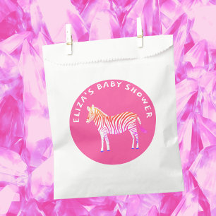Sachets En Papier Baby shower personnalisé Zèbres colorés mignons