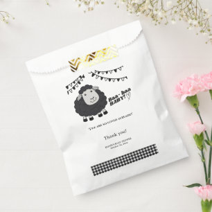 Sachets En Papier Baby Shower Petit Agneau Kawaii Noir