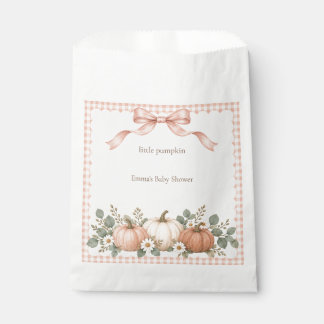 Sachets En Papier Baby Shower Petite Citrouille Gingham Rose